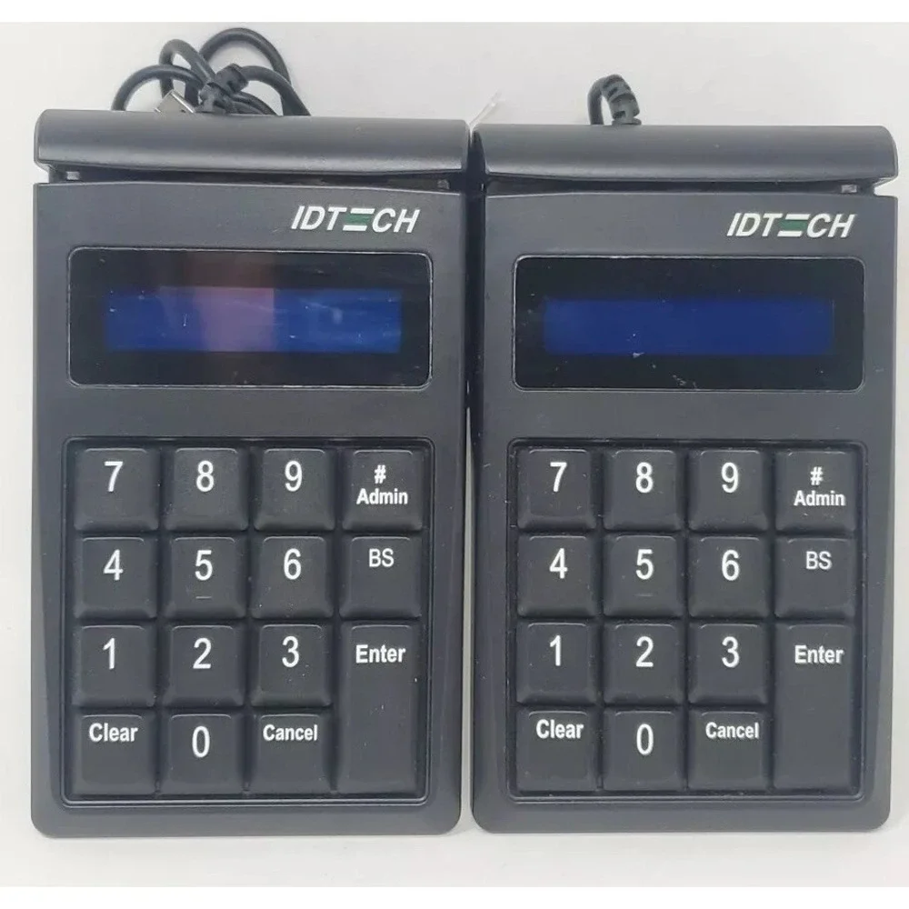 2x ID Tech IDKE-534833BE SecureKey Credit Card Reader/Swiper Black Keypad